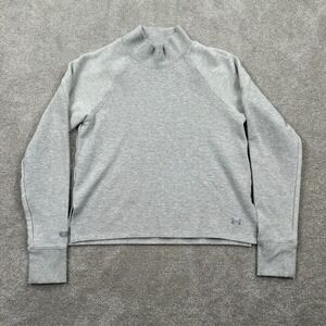 Under Armour Women's Double Knit Mock Neck Crew Pullover Shirt Size XS Gray